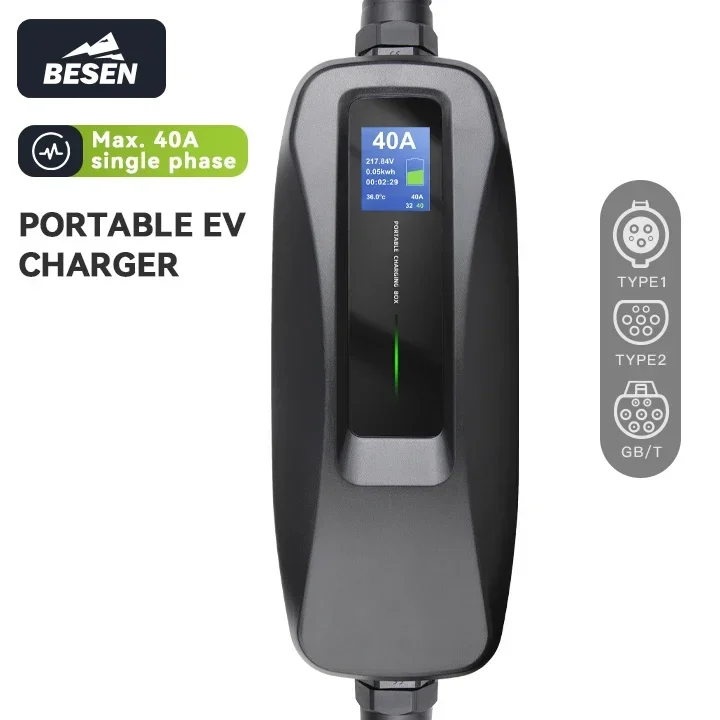 Portable Ev Charger - BESEN 8.8kW Pengisi Daya EV Portabel