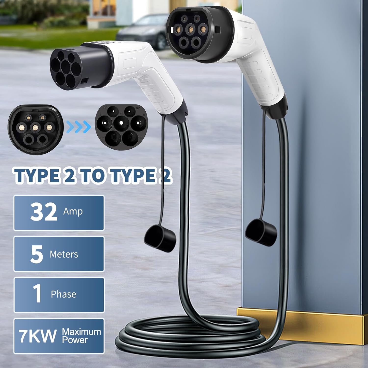 5M TPU 1, Tipe 2, 62196, IEC 3 - Ev Charging Cable ulasan dan harga